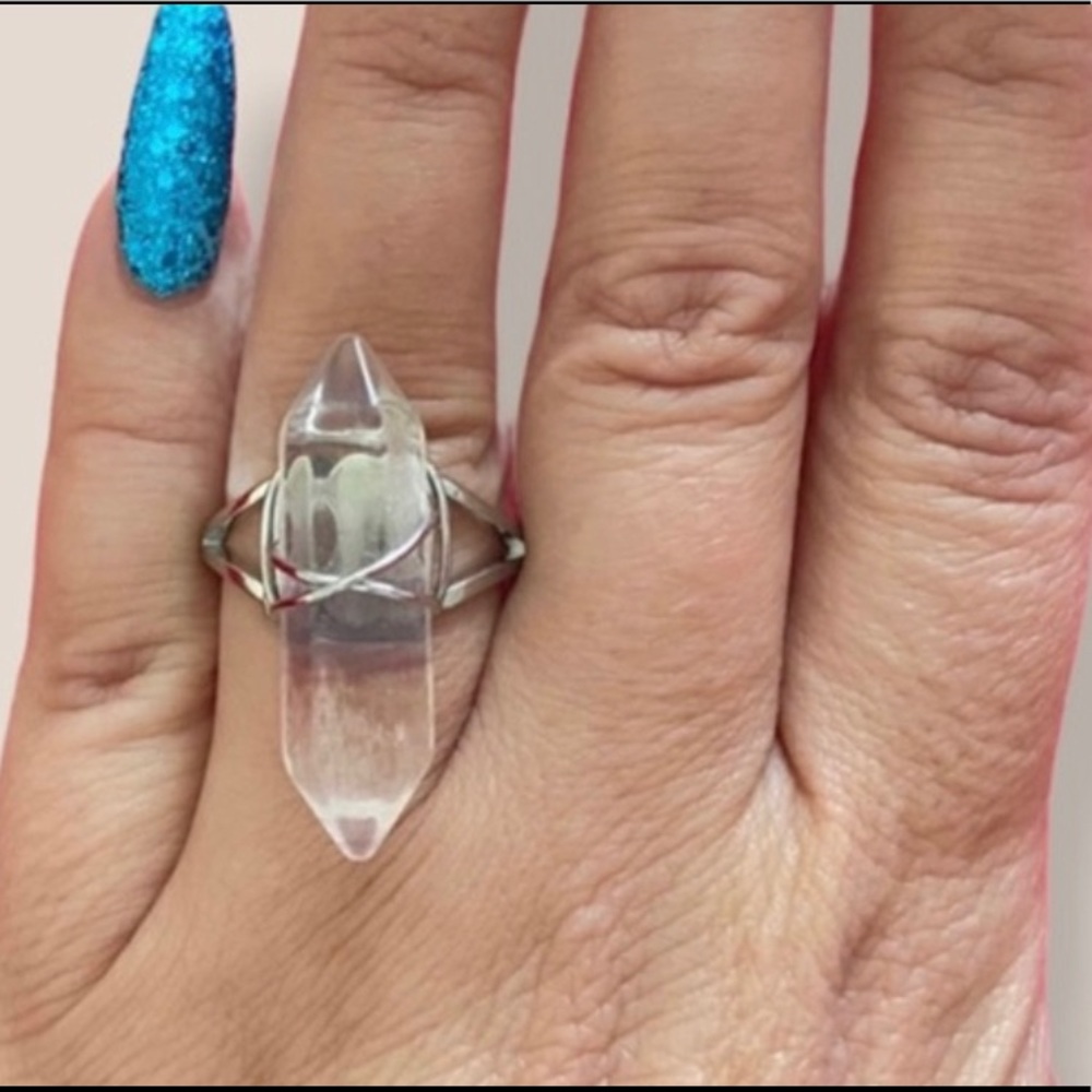 Natural Fluorite Crystal Ring - Picture 4 of 4